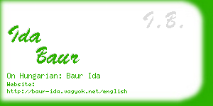 ida baur business card